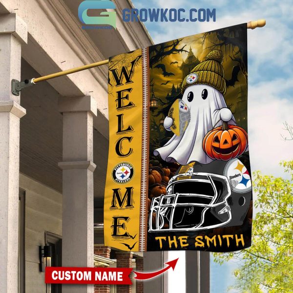 Pittsburgh Steelers Welcome Halloween 2024 Personalized House Garden Flag