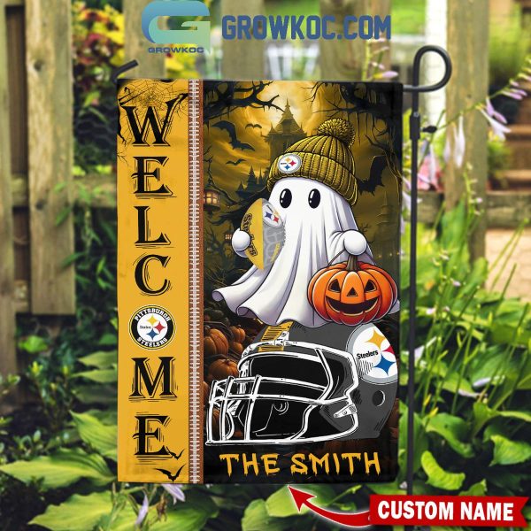 Pittsburgh Steelers Welcome Halloween 2024 Personalized House Garden Flag