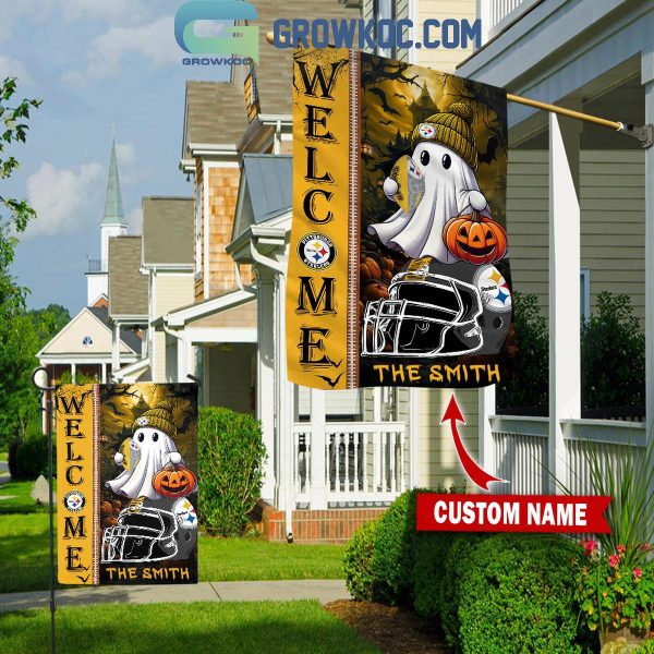 Pittsburgh Steelers Welcome Halloween 2024 Personalized House Garden Flag