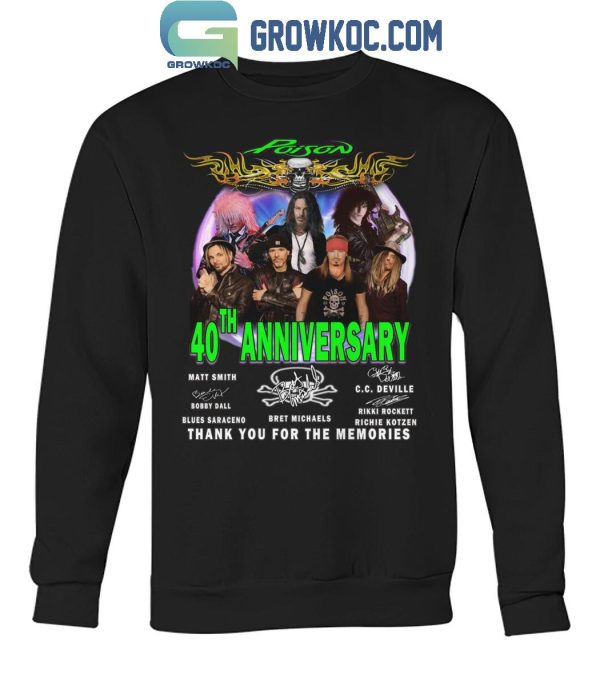 Poison 40th Anniversary Thank You For The Memories T-Shirt