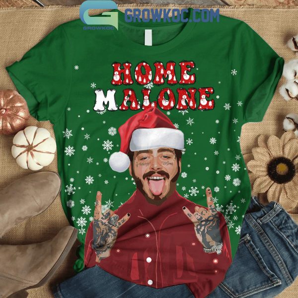 Post Malone Celebrating Christmas Home Malone Hoodie T-Shirt