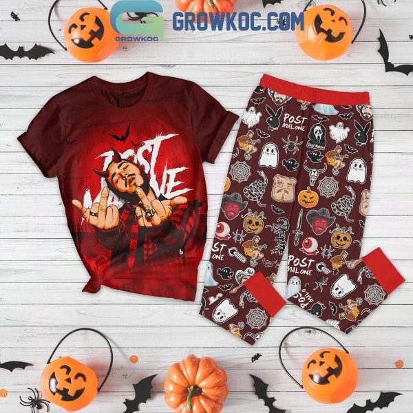 Post Malone Halloween King Fleece Pajamas Set