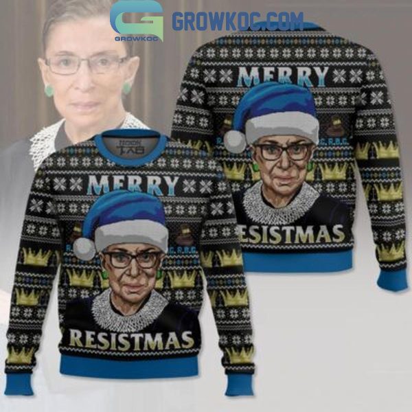 Ruth Bader Ginsburg RBG Merry Resistmas Christmas Ugly Sweater