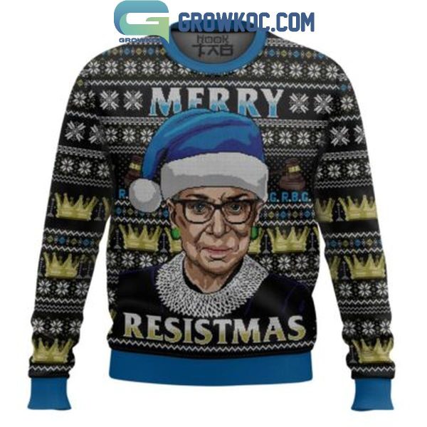 Ruth Bader Ginsburg RBG Merry Resistmas Christmas Ugly Sweater