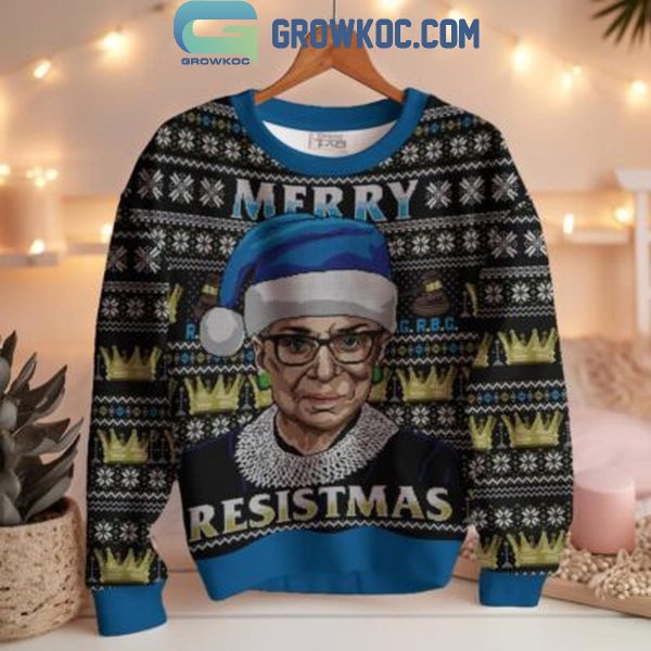 Ruth Bader Ginsburg RBG Merry Resistmas Christmas Ugly Sweater