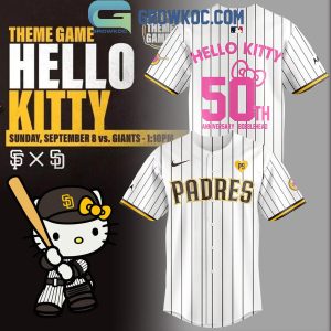 San Diego Padres Hello Kitty 50th Anniversary Baseball Jersey