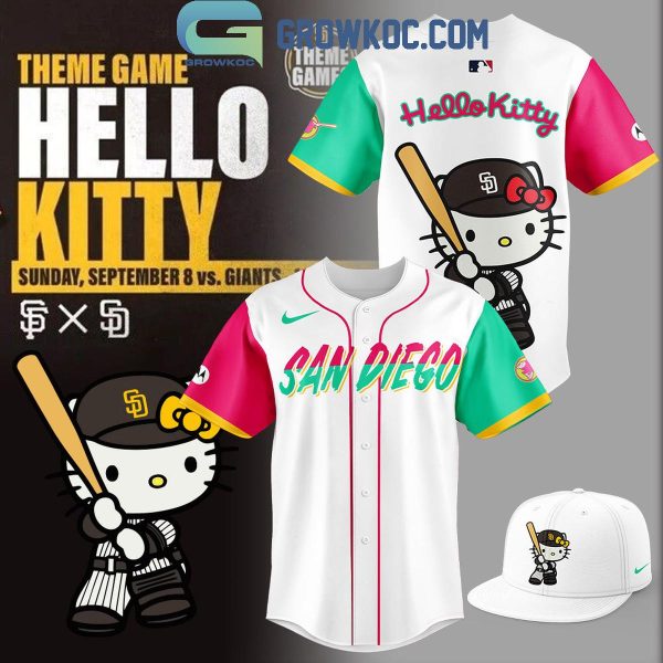 San Diego Padres Hello Kitty Playing MLB Baseball Jersey