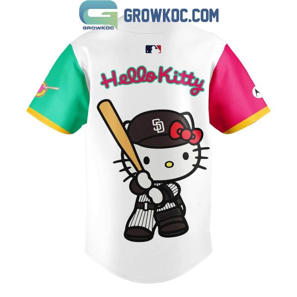 San Diego Padres Hello Kitty Playing MLB Baseball Jersey