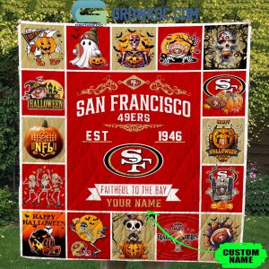 San Francisco 49ers Faithful To The Bay 1946 Halloween Personalized Fleece Blanket Quilt