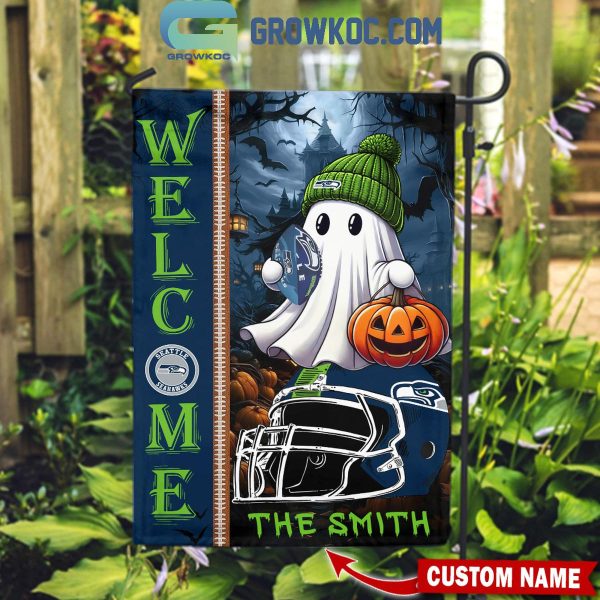 Seattle Seahawks Welcome Halloween 2024 Personalized House Garden Flag