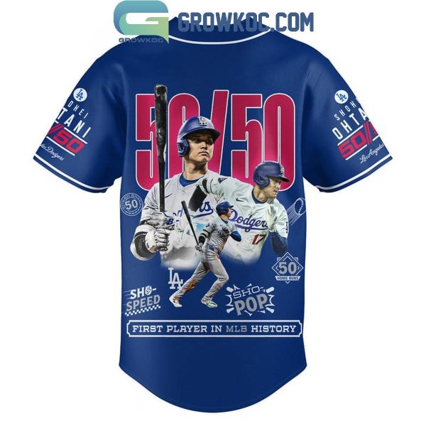 Shohei Ohtani Los Angeles Dodgers 50_50 Club First Player Baseball Jersey