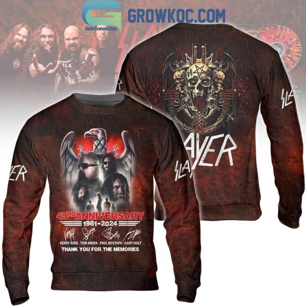 Slayer 1981-2024 Thank You For The Memories 43rd Anniversary Hoodie T-Shirt