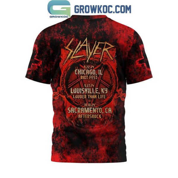 Slayer Chicago Rict Fest Louisville Louder Than Life Sacramento Aftershock Hoodie T-Shirt