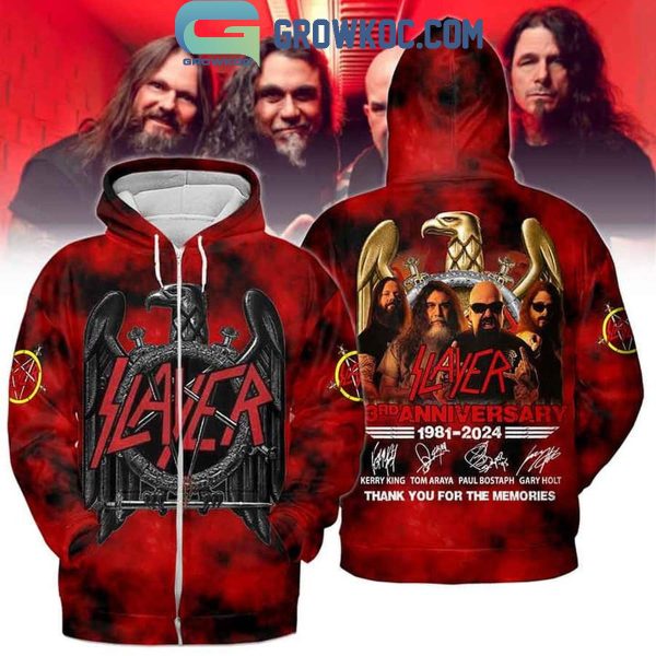 Slayer Thank You For 43th Anniversary 1981-2024 Hoodie T-Shirt