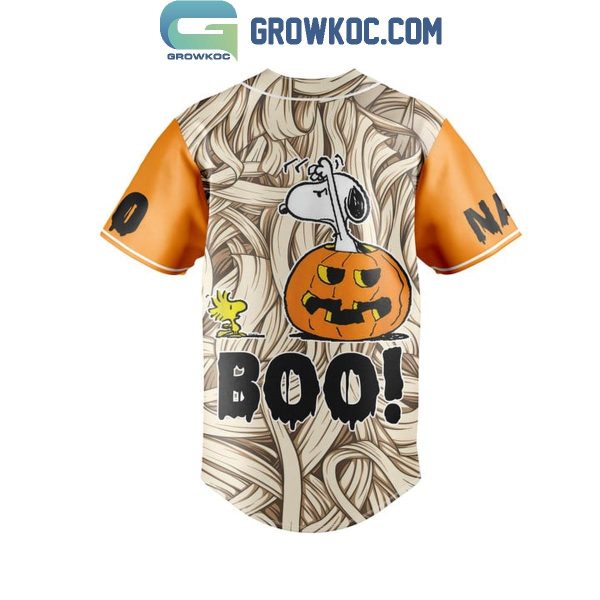 Snoopy Boo I’ll Go Off Some Place And Get Candy Personalized Baseball Jersey