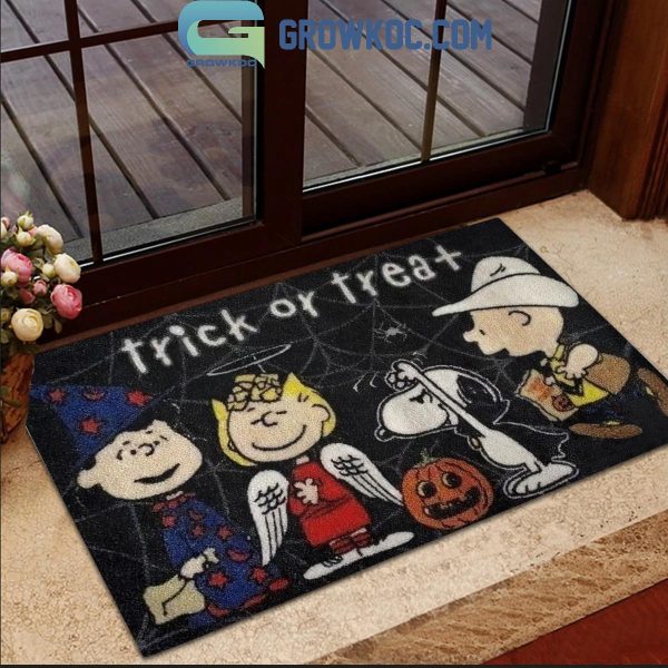 Snoopy Charlie Brown Trick Or Treat 2024 Personalized Doormat