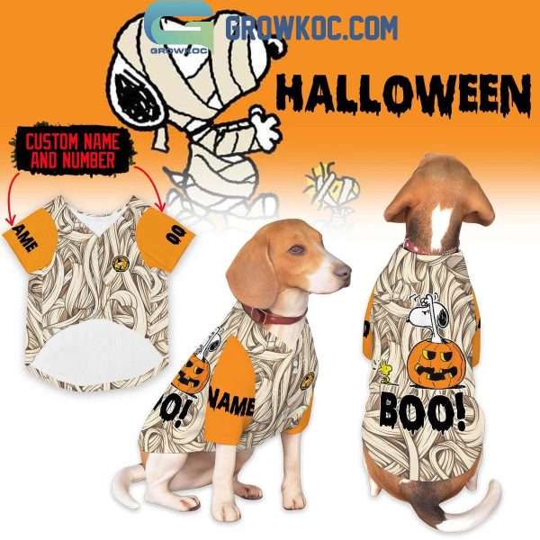 Snoopy Halloween Boo Personalized Pet Baseball Jersey