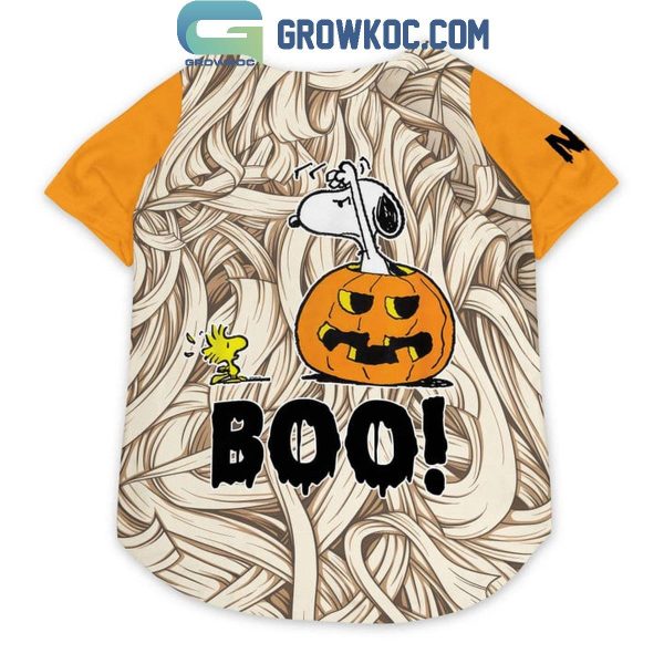 Snoopy Halloween Boo Personalized Pet Baseball Jersey