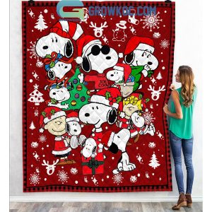 Snoopy Joe Cool Festive Christmas Fleece Blanket Quilt