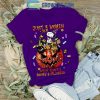 Ohio State Buckeyes Just A Women Who Loves Buckeyes And Halloween 2024 T-Shirt