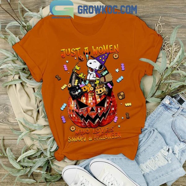 Snoopy Just A Women Who Loves Snoopy And Halloween 2024 T-Shirt