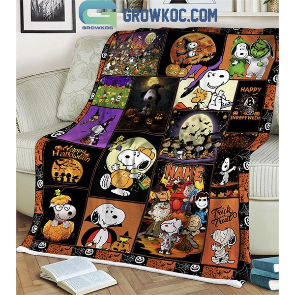 Snoopy The Witch Happy Snoopyween Halloween Fleece Blanket Quilt