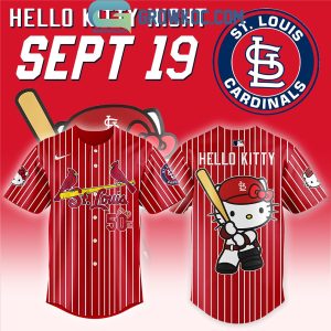 St. Louis Cardinals Red Team Hello Kitty 50th Anniversary Baseball Jersey