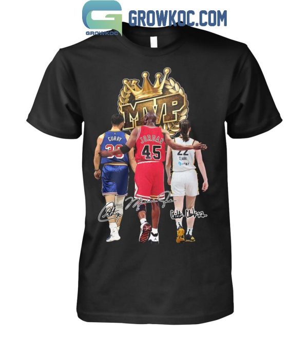 Stephen Curry Michael Jordan Caitlin Clark NBA Stars MVP T-Shirt