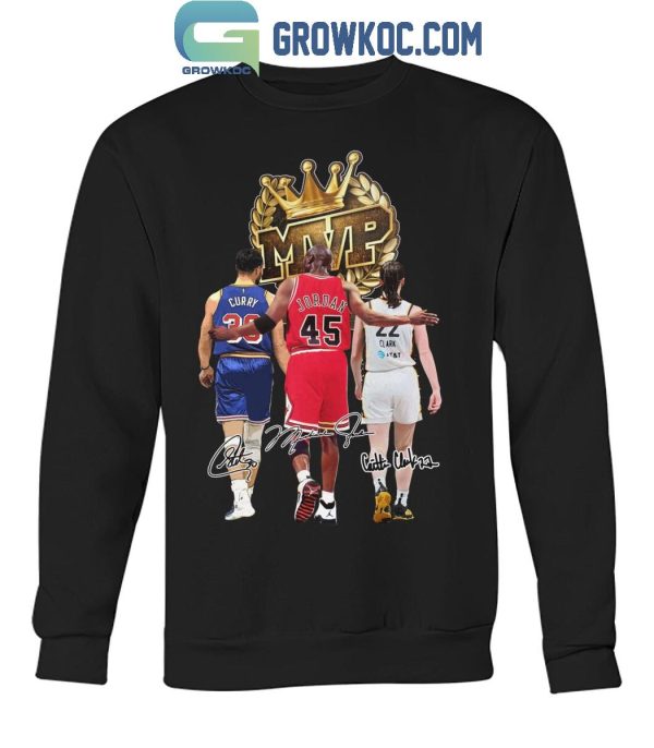 Stephen Curry Michael Jordan Caitlin Clark NBA Stars MVP T-Shirt