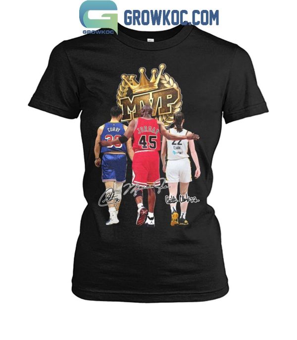 Stephen Curry Michael Jordan Caitlin Clark NBA Stars MVP T-Shirt