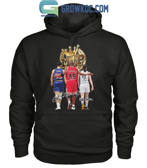 Stephen Curry Michael Jordan Caitlin Clark NBA Stars MVP T-Shirt