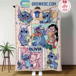 Stitch And Lilo Spending Happy Time Together Personalized Fleece Blanket Quilt