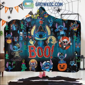 Stitch Happy Halloween Boo Spooky Time Hooded Blanket