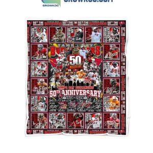 Tampa Bay Buccaneers 1974-2024 50th Anniversary Fleece Blanket Quilt