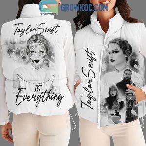 Taylor Swift Is Everything White Design Sleeveless Puffer Jacket