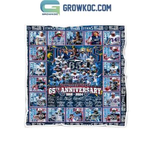 Tennessee Titans 65th Anniversary 1959-2024 Fleece Blanket Quilt