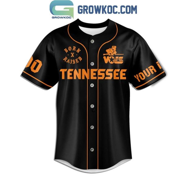 Tennessee Volunteers Go Big T Orange Personalized Baseball Jersey Black