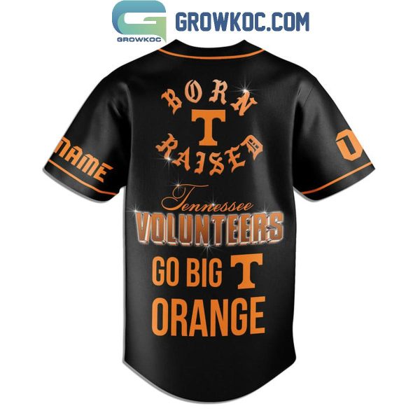 Tennessee Volunteers Go Big T Orange Personalized Baseball Jersey Black