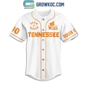 Tennessee Volunteers Go Big T Orange Personalized Baseball Jersey White