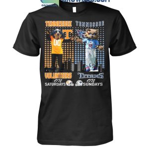 Tennessee Volunteers On Saturdays Smokey Tennessee Titans T-Rac On Sundays T-Shirt