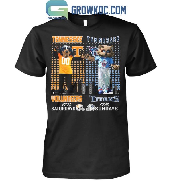 Tennessee Volunteers On Saturdays Smokey Tennessee Titans T-Rac On Sundays T-Shirt