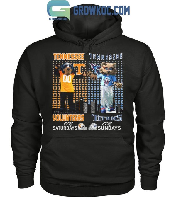 Tennessee Volunteers On Saturdays Smokey Tennessee Titans T-Rac On Sundays T-Shirt