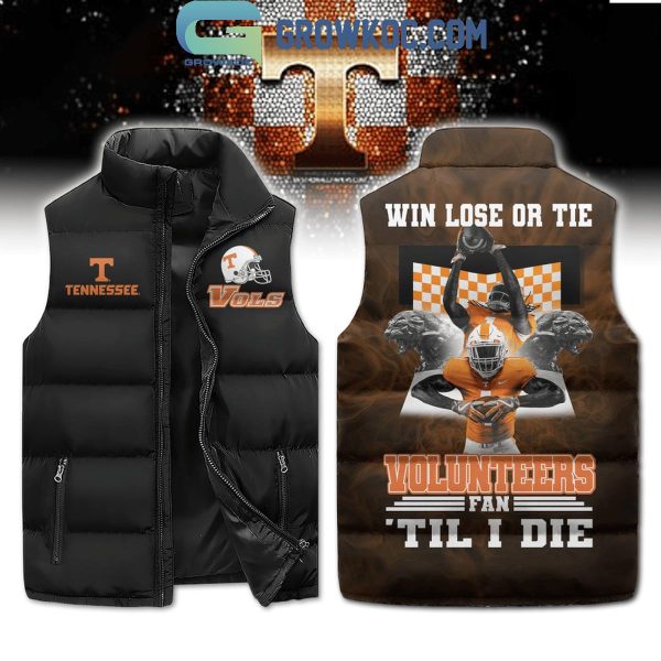 Tennessee Volunteers Vols Fan Till I Die Personalized Sleeveless Puffer Jacket