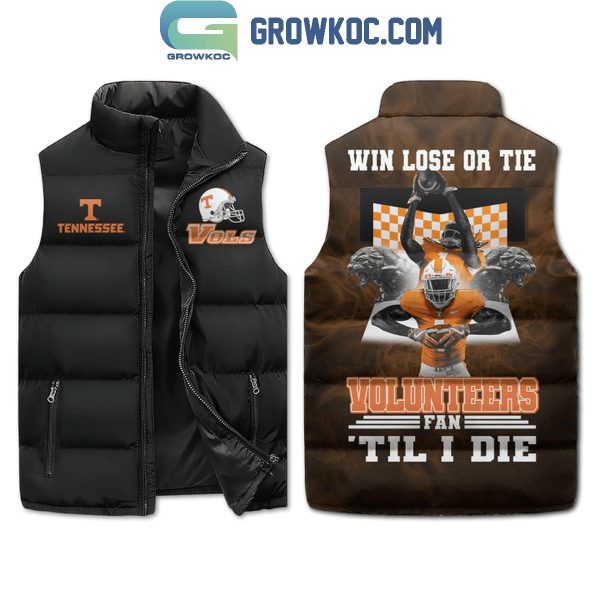 Tennessee Volunteers Vols Fan Till I Die Personalized Sleeveless Puffer Jacket