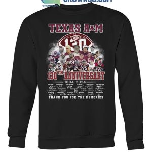 Texas A&M Aggies 130th Anniversary Thank You For The Memories Since 1894 T-Shirt