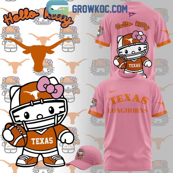 Texas Longhorns 50th Anniversary Of Hello Kitty 2024 Pink Love Hoodie T-Shirt