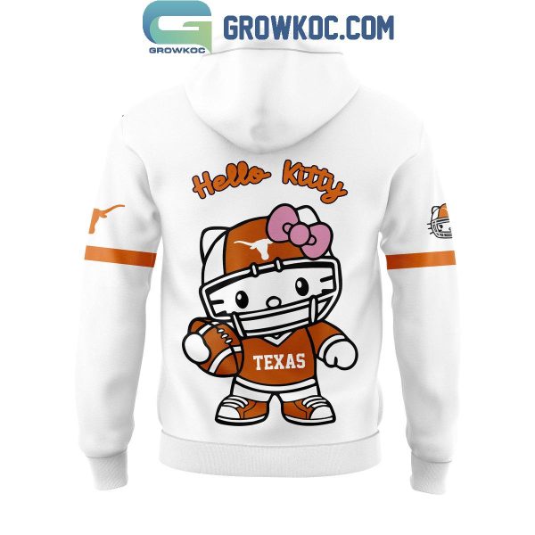 Texas Longhorns 50th Anniversary Of Hello Kitty White Version Hoodie T-Shirt