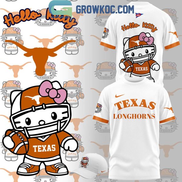 Texas Longhorns 50th Anniversary Of Hello Kitty White Version Hoodie T-Shirt