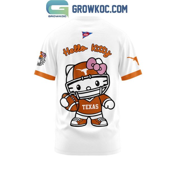 Texas Longhorns 50th Anniversary Of Hello Kitty White Version Hoodie T-Shirt