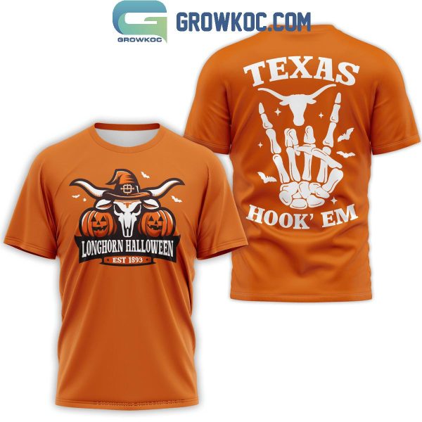 Texas Longhorns Halloween Est. 1893 Texas Hook’ Em Hoodie T-Shirt